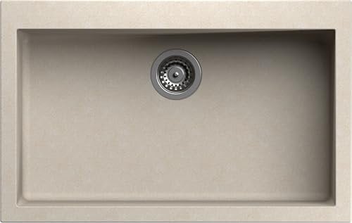Lavello cucina Ettore Mix avena 1 vasca/vascone 79 x 50 cm Made in Italy