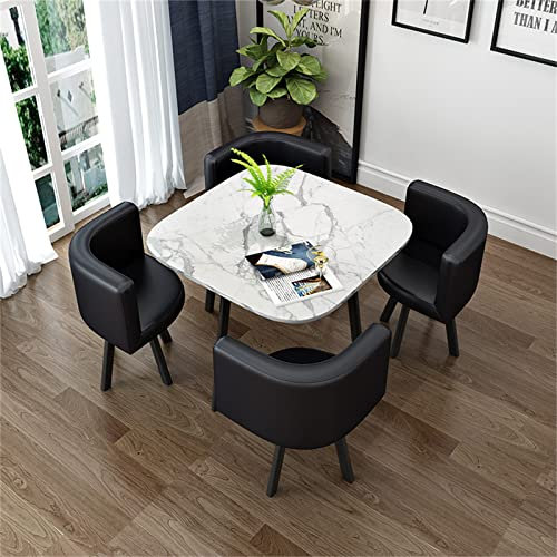 5-teiliges Esszimmer-Set – ideal für kleine Räume – modernes Design für Zuhause und Restaurant – inklusive Küchentisch und 4 Stühlen
