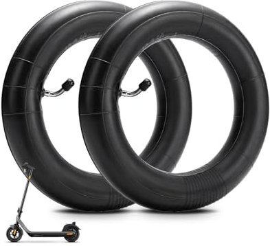 2 x 10 Zoll Schläuche in Schwarz, E Scooter Schlauch, Schlauch 10x2.125, 45° Ventilwinkel, Für Kinderwagenreifen, Nahtloser Schlauch eindicken, für mit 45° Ventilwinkel Schlauchreifen