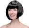 HREDZEO Perruque Courte Noire pour Femme,Noir Perruque Courte Perruque Droite avec Perruque pour Femme avec Franges pour déguisements quotidiens et fêtes à