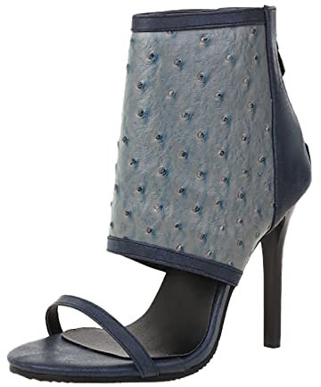 2023 New British High Top Open Toe Boots Commercio estero Stivali con tacco sottile grandi Sneakers eleganti Donna, blu, 42 EU Ancho