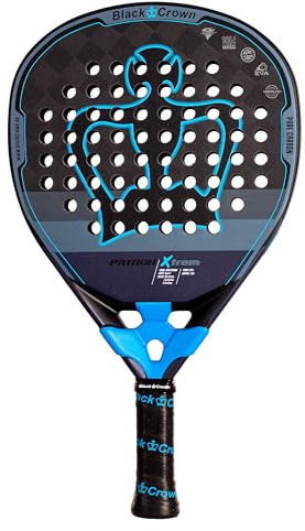 Black Crown - Pala Patron Xtrem, Forma Híbrida, Goma Power EVA, Doble Tubular Carbono 100%, Carbono 18K a 45°, Control y Potencia, Tecnología Vibralow, Textura Rugosa Sandspin