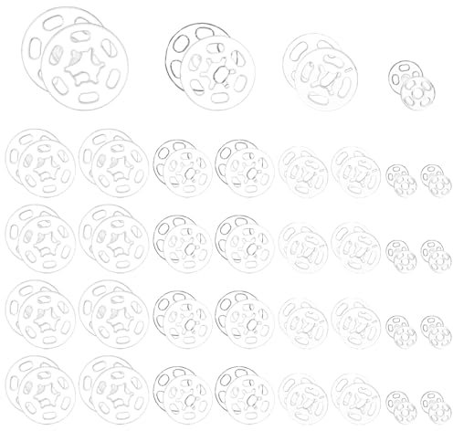120 Paar Druckknöpfe zum Annähen, Kunststoff Unsichtbare Transparent Druckknopf Invisible Snap Fasteners Sew-On Button für DIY Nähen von Kleidung Kleidern Hemden(7, 12, 15, 18 mm)
