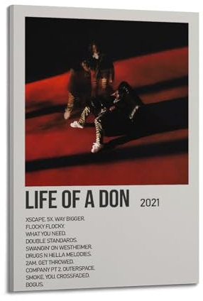 Poster Life of A Don by Don Toliver, Leinwand, ästhetische Musik und Filme, dekoratives Gemälde für Wohnzimmer, Schlafzimmer, 20 x 30 cm, Rahmenstil