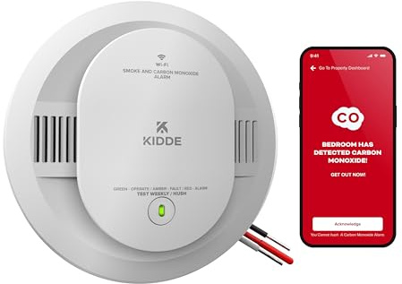 Kidde Hardwired Kidde App Enabled Smart Smoke and Carbon Monoxide Detector, AA Battery Backup, Voice Alerts, Interconnected Alarm