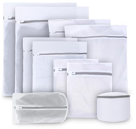 Wäschenetz, Stabiler wäschebeutel mit Netzreißverschluss,10 Stück Wäschesack für Waschmaschine, Ideal für Feinwäsche, Unterwäsche, Socken, BHS, Mäntel, Bettwäsche