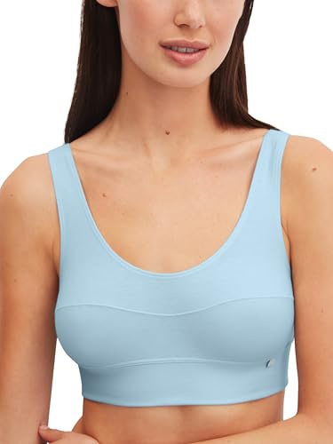 CALIDA Elastic Bustier Damen, mit breitem Softbund, atmungsaktive und weiche Single Jersey-Qualität Cascade Blue 44-46