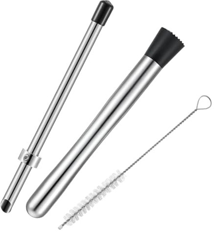 Locher und Peston für Getränkedeckel, Werkzeuge aus Edelstahl zum Bohren von Kronkorken 3 Stück | Ergonomisches Werkzeug zum Mischen von Getränken, Zuhause, Restaurant, Picknick