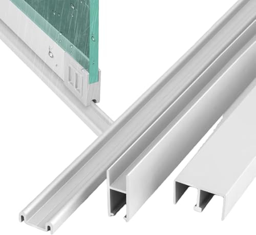 KGPGNYMYHA 5mm Aluminium Schiebetürschiene Für Schränke Glastür Schiebetürbeschlag Komplettset Laufschienen Schiebetürsystem Für Glas SchiebetüRs(Silver-5mm,80cm-31.5in)