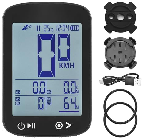 Zunate Kabelloser Fahrradcomputer mit Navigation |2,4-Zoll-GPS-Tachometer-Kilometerzähler für Mountainbiken