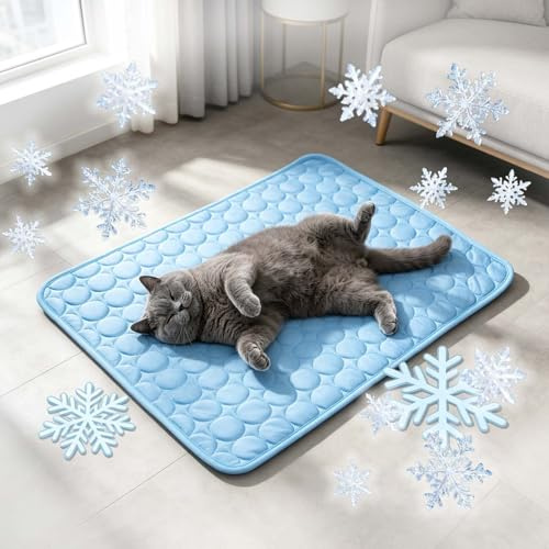 Tapis Rafraichissant Chat Et Chien, Durable Tapis Refroidissant pour Chat Portable, Couverture Rafraichissante Chiens Chaleur Matelas Réfrigérant Animaux, Lavable, Anti-Morsures