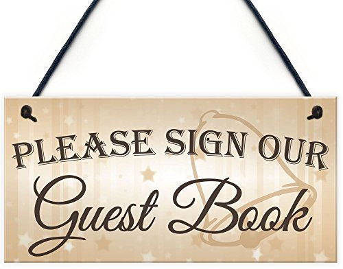 Red Ocean Please Sign Guest Book Wedding Day Hanging Decoration Well Wishes Table Plaque