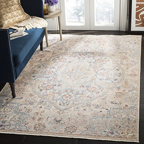 SAFAVIEH Traditionell Teppich für Wohnzimmer, Esszimmer, Schlafzimmer - Illusion Collection, Kurzer Flor, Hellblau und Creme, 183 X 274 cm