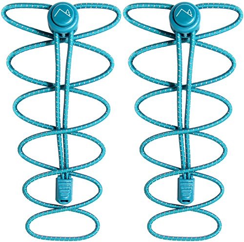 CampTeck U6606 No Tie Shoe Laces Elastic Shoelaces with Locking System - Turquoise - 1 Pair