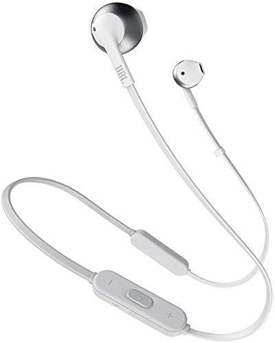 BLUETOOTH JBL TUNE 205 BT SILVER HEADPHONES - BT 4.1 - MICROPHONE - 6 HOURS OF CONVERSATION - FLAT CABLE - DRIVER 12.5MM - HANDS FUNC