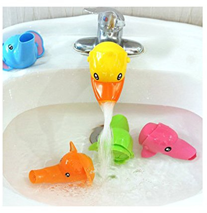 Isuper Wasserhahn Extender, Wasserhahn Verlängerung in Cartoonfigur für Baby Kinder Hände Waschen Badezimmer Accessoires (Ente)