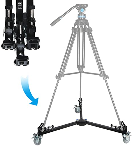 SIRUI DT-06 Professional Heavy Duty Video Tripod Dolly - Mouvements Lisses et Rapides, Parfaits pour Les appareils Photo et l'équipement vidéo, Charge utile maximale de 50 kg