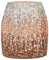 MANER Damen Pailletten Rock Glitzer Stretchy Bodycon Mini Rock Night Out Party, Silber/Roségold/Kaffee, Groß
