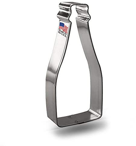 Champagne Bottle Cookie Cutter 4.5 in B1561 - Foose Cookie Cutters - USA Tin Plate Steel
