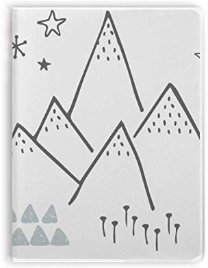 Hojas de montaña hierba patrón estrella cuaderno cubierta de goma diario suave cubierta diario