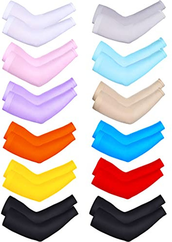 Bememo 12 Paar UV-Armstulpen, kühlende Abdeckung für Damen und Herren