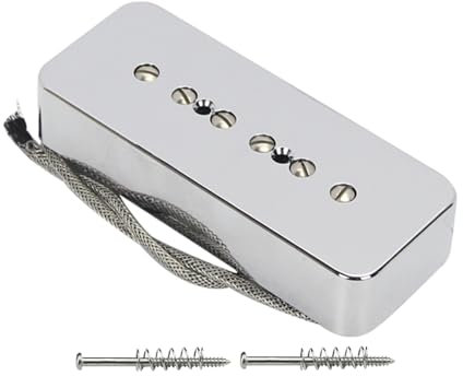FLEOR Guitare électrique Micro manche Micro simple bobinage Chrome P90 Micros barre de savon - Alnico 5