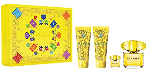 Versace Yellow Diamond Gift Set 90ml EDT + 100ml Body Lotion + 100ml Shower Gel + 5ml EDT