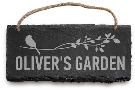 Slate Garden Sign Personalised Garden Sign Plaques Custom House Signs Outdoor Decoration Sign Door Sign Personalised Christmas for Outside (Garden)