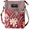 LassZone Joli sac à main en toile pour téléphone portable, portefeuille, motif feuilles, petite pochette à monnaie pour femmes et filles, Style 2 : fleur rouge, Taille unique