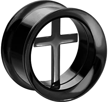 PIERCINGLINE Chirurgenstahl Double Flared Tunnel inkl. Einsatz MOTIV | Piercing Ohr Tube | Farb- & Größenauswahl Motivauswahl