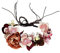 Brikuinr Blumenkranz für Damen, Blumenkranz, Stirnband, Haarkranz, Haargirlande, Halo, Blumen-Kopfschmuck, Boho, mit Band, Hochzeit, Party