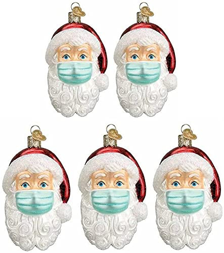 Anhänger Weihnachtsmann mit Maske, Weihnachtlicher Baumschmuck Christbaumschmuck Anhänger, Weihnachtsmann mit Maske Heimdekoration Flacher Anhänger