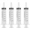 Dacitiery 60ml Plastic Syringe with Cap and 4 Adapters, No Needle Liquid Measuring Syringe for Pet Feeding, Plant Watering, Precise Dosing