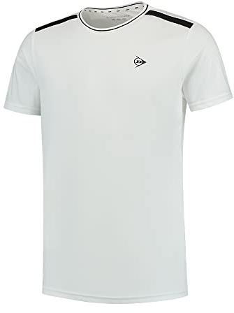 DUNLOP Herren Sport Tennis T-Shirt – Club Line, Crew Tee, Weiß