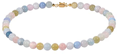 XEN Multi Beryll - Collier 10 mm Kugeln Magnetverschluß 925 Silber verg. 48 cm 48