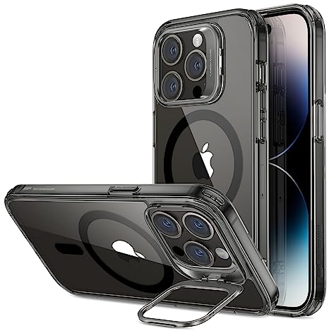ESR für iPhone 14 Pro Hülle, kompatible mit MagSafe Handyhülle mit Ständer, Classic Ständer Hülle mit HaloLock, Militärnorm Schutz, integrierter Kamera Ringständer, Kratzfeste Rückseite, Schwarz