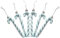 Pack of 6-13CM Glitter Candy Cane –Christmas Tree Hanging Decoration Bauble Xmas Ornament (Ice Blue)