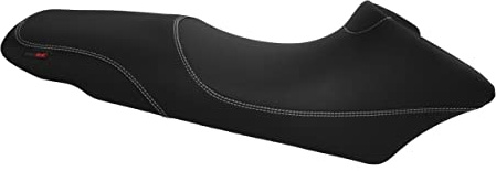 Moto Discovery Funda de Asiento Compatible con Honda XL125V Varadero 2001-2019 Color Negro con Costuras Blancas