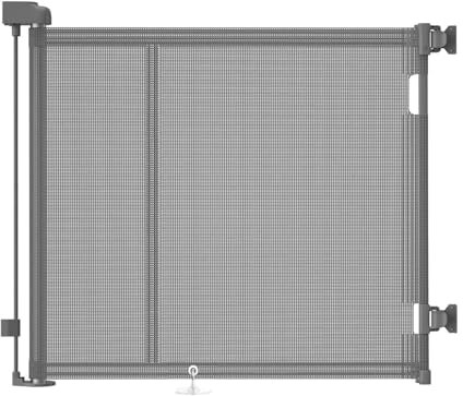 Barrière de Sécurité Rétractable 0-150 cm, Barriere de Securite Enfant Extensible, Barriere de Securite Enroulable pour Enfants et Aux Chiens Petits Moyens, Grands