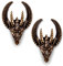 KOOBODY 2PCS Punk Skull Ear Tunnels Brass Vintage Double Flared Plugs Cool Gothic Goat Head Ear Gauges Stretcher Piercings Gauge 0g to 1 inch