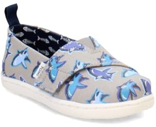 TOMS Classic Alpargata, Flacher Slipper, Drizzle Grey Glow In The Dark Great White Shark,