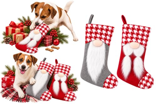 Flamingo Hundespielzeug - Weihnachten Barda Socke - Textil - Befüllbar mit Spielzeug oder Snacks 28,5 x 3 x 45 cm