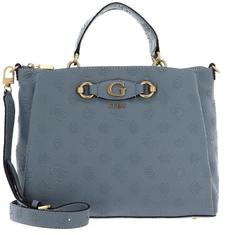 GUESS Izzy Peony Girlfriend Satchel Light Denim Logo