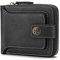 FuninCrea Portefeuille Homme, Portefeuilles pour Homme en Cuir PU, Porte Monnaie Homme avec Fermeture à Glissière, Petit Homme Portefeuille avec Fenêtre id pour Cartes, Pièces de Monnaie (Noir)