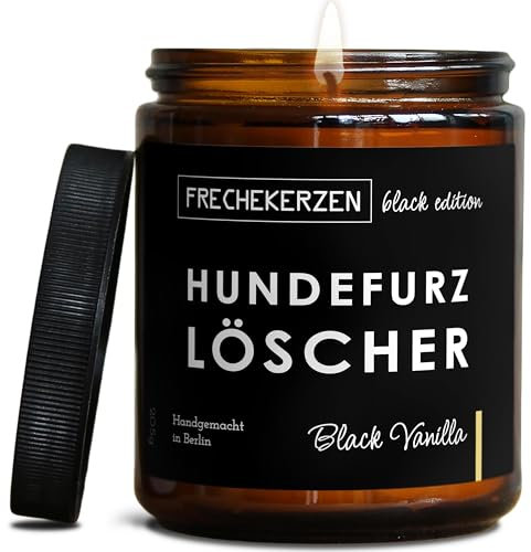 Lustige Duftkerze mit Spruch für Hunde Besitzer & Liebhaber | Handgemacht aus Sojawachs | In Geschenkbox | Valentinstag Geburtstagsgeschenk, Gast Geschenk Hundehalter Dog Lovers |Black Vanilla