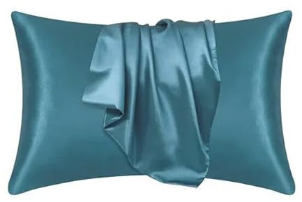 Kissenbezug aus 100% natürlicher Maulbeerseide, echte Seide, schützt Haare und Haut, Kissenbezug in jeder Größe, individuelle Bettwäsche, Kissenbezüge, Bezug, Mondlichtblau, 51 x 76 cm, 1 Stück