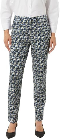 Comma Gemusterte Viskosestretch-Hose im Slim Fit
