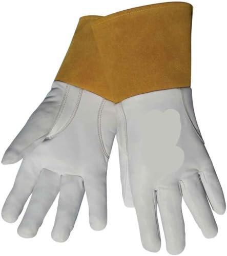 PMVRTHQV Tig-Schweißhandschuhe, Unisex, Erwachsene, Weiß, Größe XL, 1 Stück, Farbe: Handschuhe