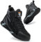 COOU Chaussures de Sécurité Hommes Femme Légère Basket de Securite Montante Respirante Confortable Chaussures de Travail Embout Acier Protection Noir 43