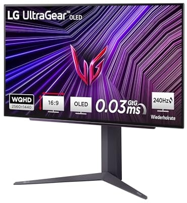 LG Ultragear™ 27GS93QE Ecran PC Gaming 27 - Dalle OLED résolution QHD (2560x1440), 0.03 ms GtG 240Hz, DisplayHDR™ TrueBlack 400, DCI-P3 98.5% (CIE1976), AMD FreeSync Premium Pro, NVIDIA G-Sync